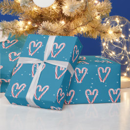 Candy Cane hört auf Schneeflocken Geschenkpapier