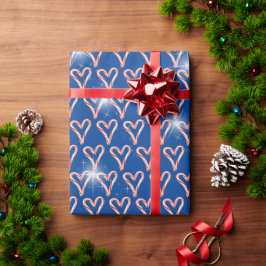 Candy Cane hört mit Sternen Geschenkpapier