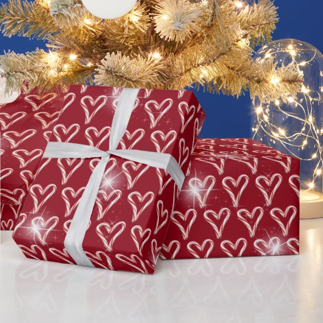 Candy Cane hört mit Sternen Geschenkpapier (Feiertage)