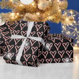 Candy Cane hört mit Sternen Geschenkpapier