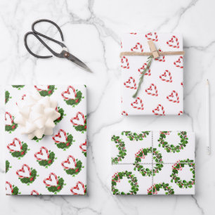 Candy Cane hört Weihnachts-Freude Sweet Liebe Spaß Geschenkpapier Set