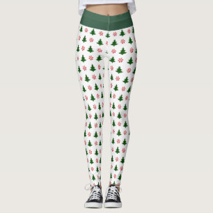 Candy Cane Kisses und Weihnachtsbäume Leggings