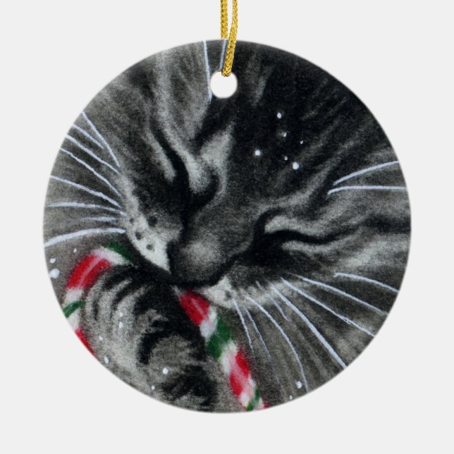 Candy Cane Kitten CAT Ornament (Vorne)