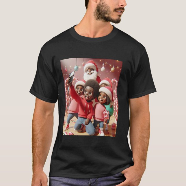 Candy Cane Lane American Santa Group Holid T-Shirt (Vorderseite)