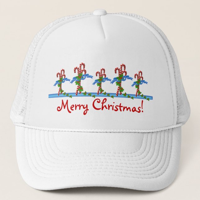 Candy Cane Lane Christmas Cap Truckerkappe (Vorderseite)