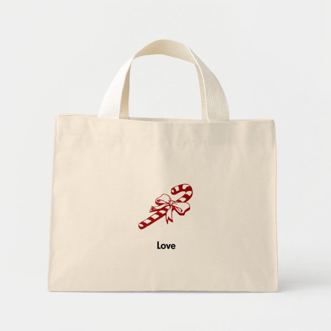 Candy Cane Liebe Mini Stoffbeutel (Vorne)