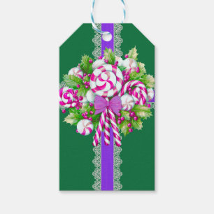 Candy Cane Lila und rosa Weihnachten Geschenkanhänger