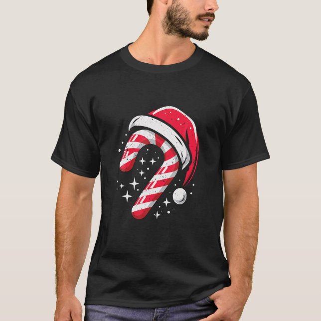 Candy Cane Merry and Bright Red and White Candy Co T-Shirt (Vorderseite)