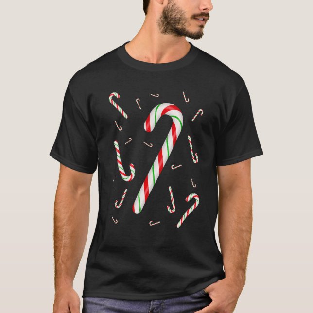 Candy Cane Merry and Bright Red and White Candy Co T-Shirt (Vorderseite)
