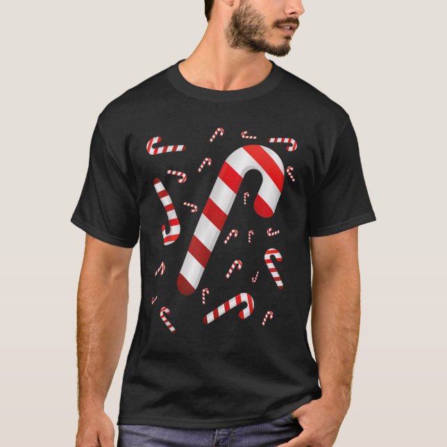 Candy Cane Merry und Helle Red and White Candy Co T-Shirt (Vorderseite)