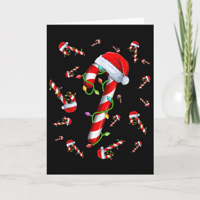 Candy Cane Merry und Helle Red und White Candy Ch Karte (Vorderseite)