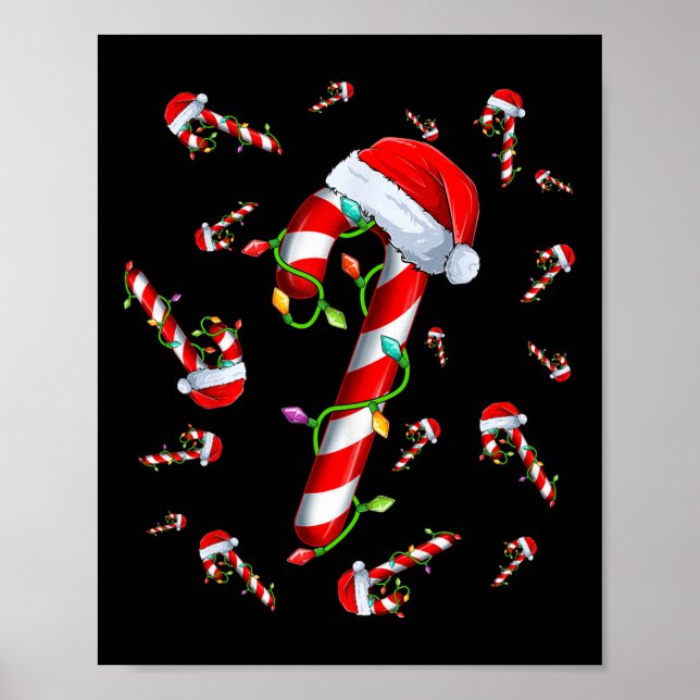 Candy Cane Merry und Helle Red und White Candy Ch Poster (Vorne)