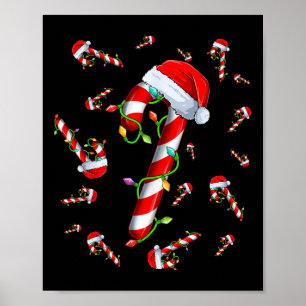 Candy Cane Merry und Helle Red und White Candy Ch Poster
