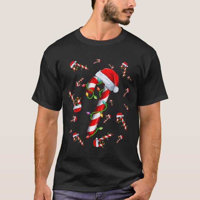 Candy Cane Merry und Helle Red und White Candy Ch T-Shirt (Vorderseite)