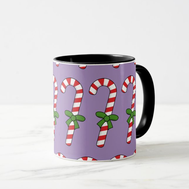 Candy Cane mit Green Ribbon Tasse (VorderseiteRechts)