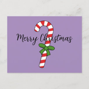 Candy Cane mit Green Ribbon   Text hinzufügen Feiertagspostkarte