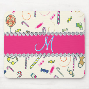 Candy Cane Monogram Mousepad