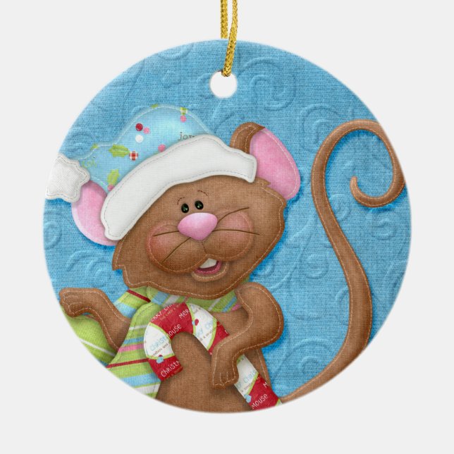 Candy Cane Mouse  Holiday Ornament (Vorne)