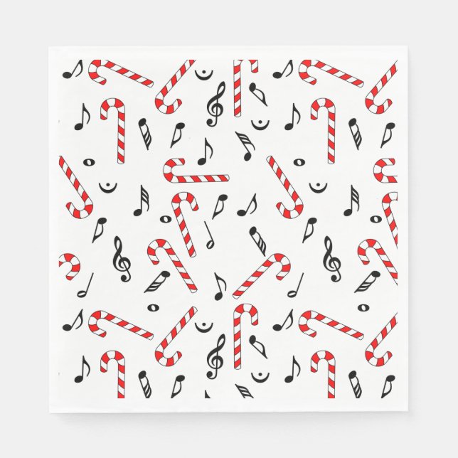 Candy Cane Musiknoten Serviette (Vorderseite)