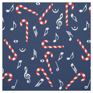 Candy Cane Musiknoten Stoff