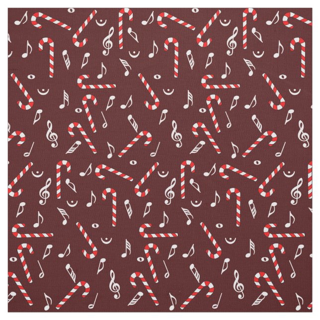 Candy Cane Musiknoten Stoff (Muster)
