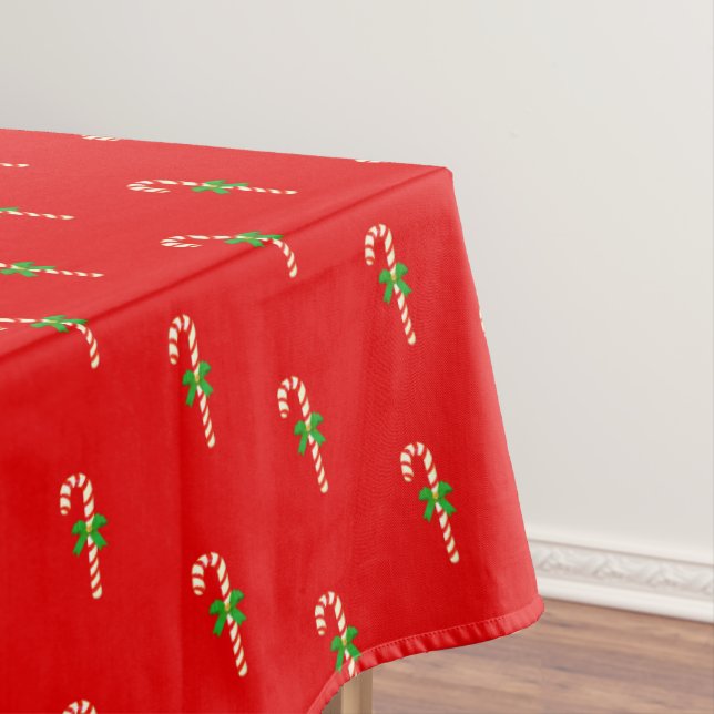 Candy Cane Muster auf Red Tableclout Tischdecke (Beispiel)