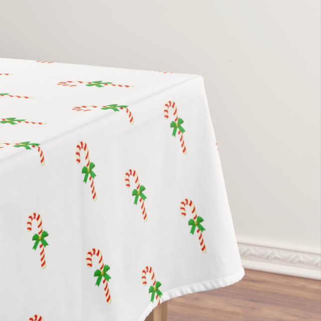 Candy Cane Muster auf weißem Tablettlappen Tischdecke (Beispiel)