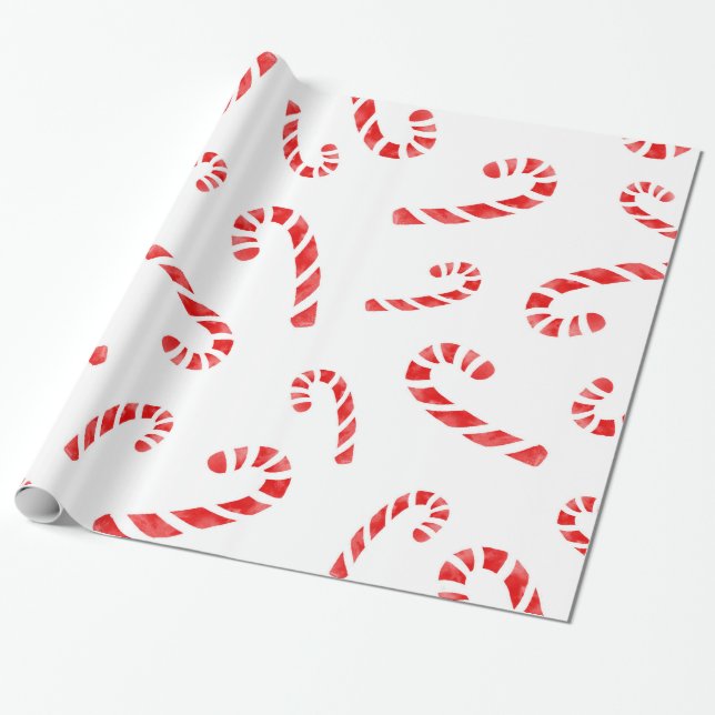 Candy Cane Muster Geschenkpapier (Ungerollt)