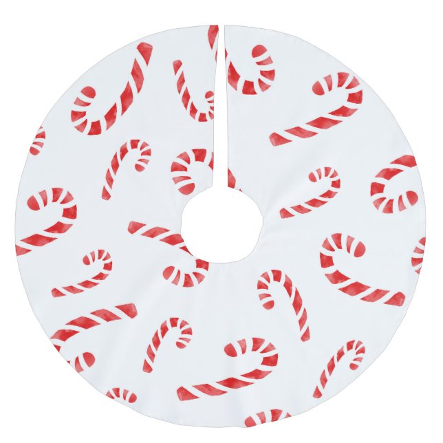Candy Cane Muster Polyester Weihnachtsbaumdecke (Vorderseite)