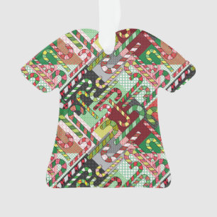 Candy Cane Muster Schlanke Keramik Ornament