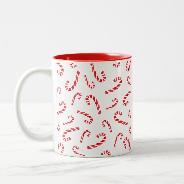 Candy Cane Muster Zweifarbige Tasse (Links)