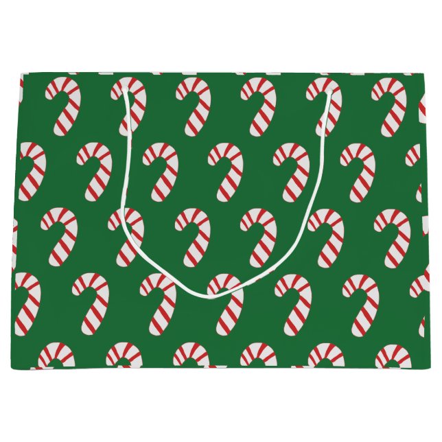 Candy Cane Pattern Große Geschenktüte (Vorderseite)