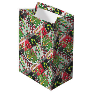 Candy Cane Pattern Mittlere Geschenktüte