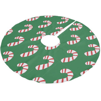 Candy Cane Pattern Polyester Weihnachtsbaumdecke