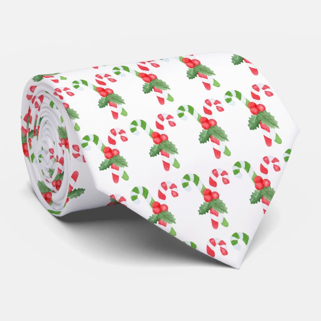 Candy Cane Pattern - Weihnachten Krawatte (Gerollt)
