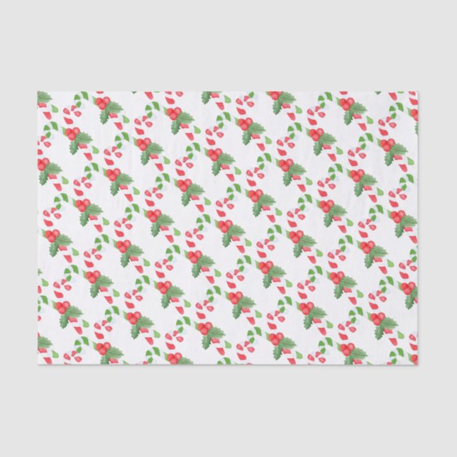 Candy Cane Pattern - Weihnachten Seidenpapier (Vorderseite)