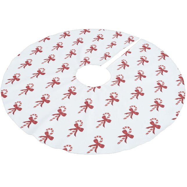 Candy Cane Pattern Weihnachtsbaumrock Polyester Weihnachtsbaumdecke (Schrägansicht)
