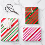 Candy Cane Patterns Red Green White Christmas Geschenkpapier Set<br><div class="desc">Candy Cane Patterns Red Green White Christmas Wrapping Paper Sheets</div>