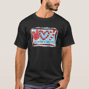 Candy Cane Peace Liebe Weihnachtsfeier Weihnachtsm T-Shirt