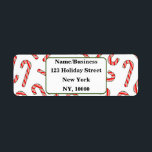 Candy Cane Peppermint Custom Christmas<br><div class="desc">Niedliche Cartoon-Bonbons in Rot,  Grün und Weiß. Bearbeiten Sie Text,  um diese Rücksendeadressen-Aufkleber personalisiert zu machen.</div>
