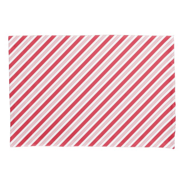 Candy Cane Peppermint Holiday Roter Streifen Kissenbezug (Vorderseite)