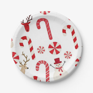 Candy Cane Peppermint Papierplatte Pappteller