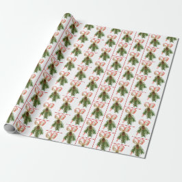 Candy Cane Pine mit String Bow Geschenkpapier