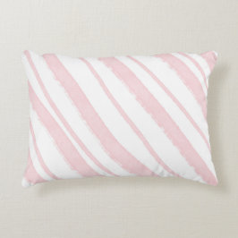 Candy Cane Pink Blush Stripter Wasserfarbe Dekokissen