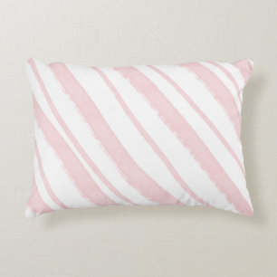 Candy Cane Pink Blush Stripter Wasserfarbe Dekokissen