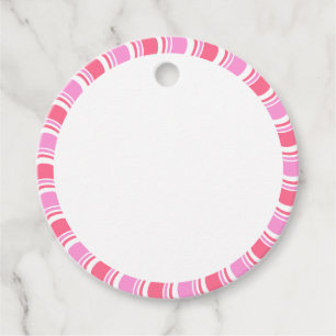 Candy Cane Pink und White Christmas Pattern Geschenkanhänger