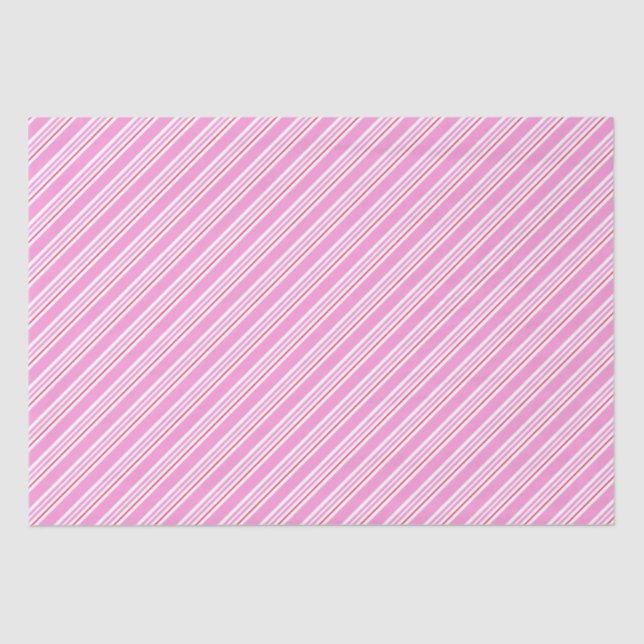Candy Cane Pink und White Christmas Pattern Seidenpapier (Vorderseite)