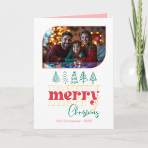 Candy Cane Pop Hand Drawn Frohe Weihnachts-Foto Feiertagskarte