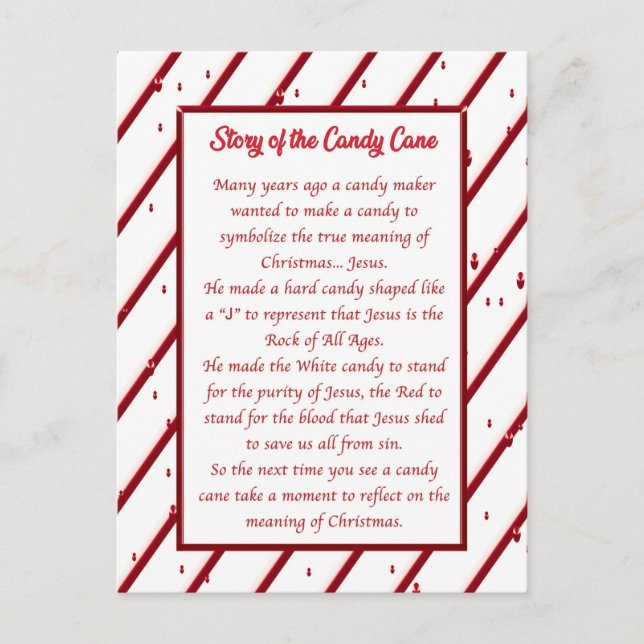 Candy Cane Post Card Postkarte (Vorderseite)