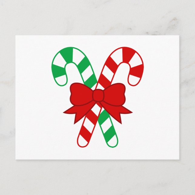 Candy Cane Postcard Postkarte (Vorderseite)